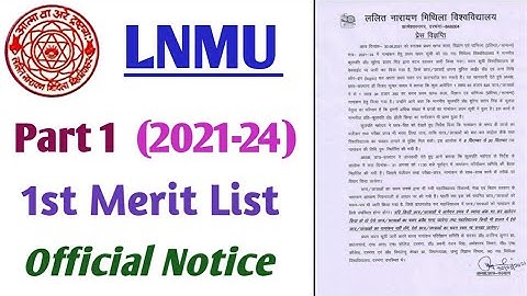 Lnmu part 1 admission 1st merit list official notice 2021