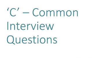 C Programming Interview Questions and Answers