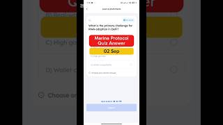 Marina Protocol Quiz Answer - 02 Sep | Marina Protocol Today Answer | Free Crypto 2025 | #Shorts