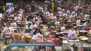 festival reúne 350 bateristas tocando juntos na capital