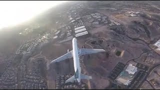 FAA investigating after footage emerged of drone flying above aircraft on approach to Las Vegas