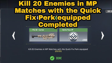How to Kill 20 Enemies in MP Matches with Quick Fix Perk Equipped | COD Mobile | Wisdom Frost