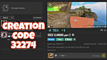 Bgmi wow Parkour  Creation Code 32274 ROCK CLIMBING Part2 #bgmi #pubg #bgmilive #Gaming  #pubgmobile