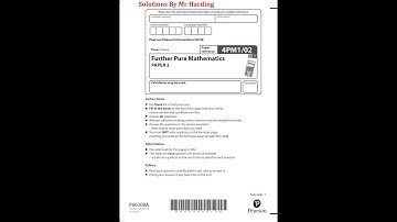 Edexcel - iGCSE - Further Pure Mathematics - Paper 2 - January 2022 - Solutions By Mr Harding