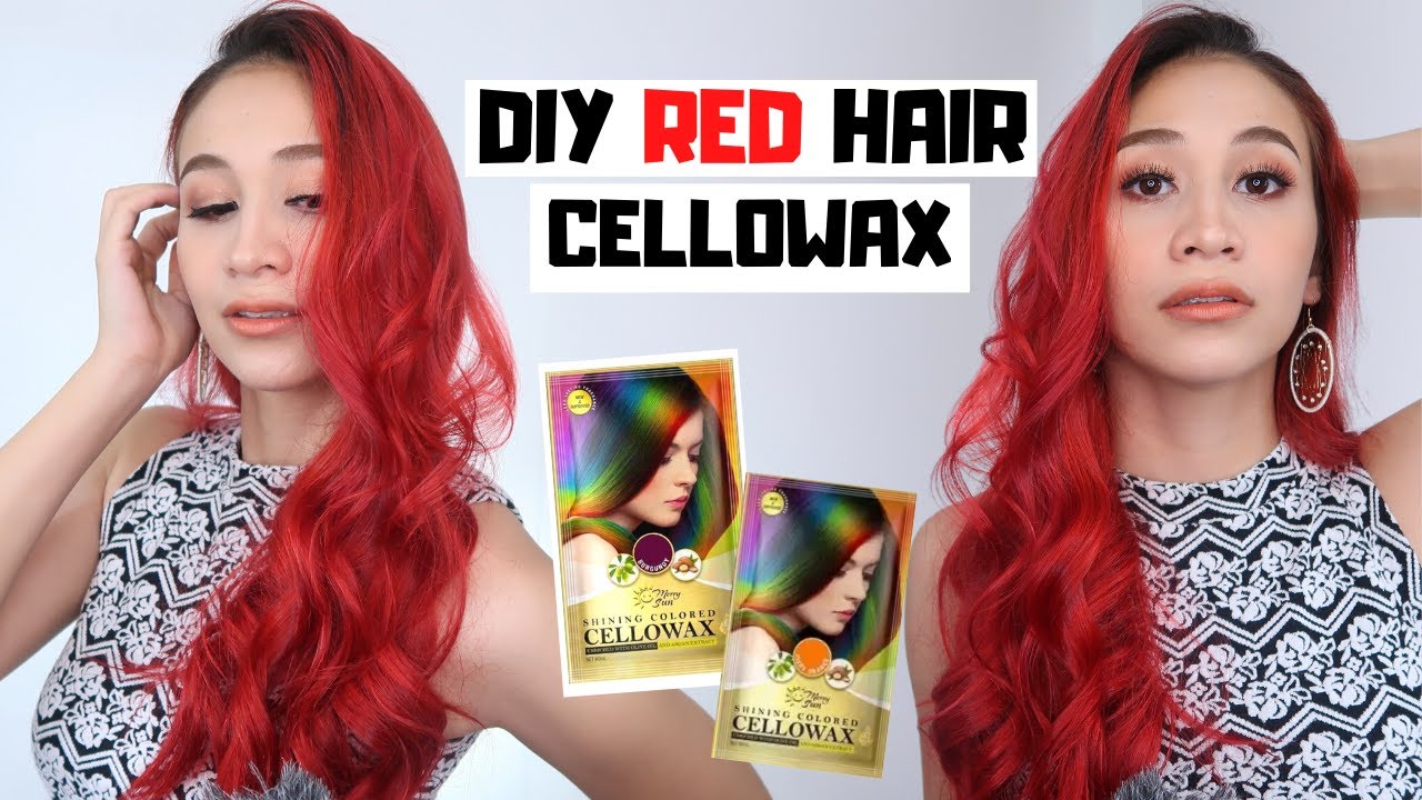 DIY RED HAIR AT HOME Cellowax Semi Permanent Hair Color Burgundy
