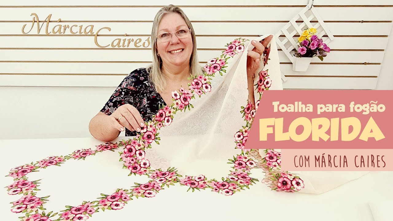 Programa Tudo em Cima | Toalha florida para fogão por Márcia Caires