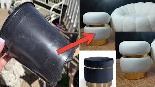 DIY OTTOMAN USING BUCKET