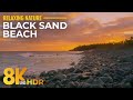 Reaxing Time at Pohoiki Black Sand Beach, Hawaii - 8K HDR Scenic Ocean Views with Crashing Waves