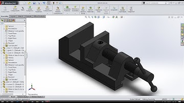 BENCH VICE assembly design on solid work. !! MOTION simulation of bench vice.