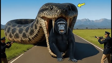 Brave Heroe Save Innocent Monkey from Giant Python’s Attack🐍