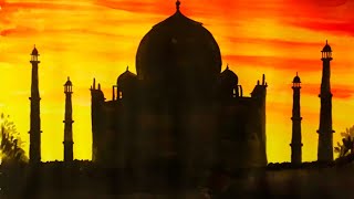 Taj Mahal || Iconic Monuments || Poster Colour || Silhouetted