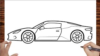How To Draw MASERATI MC20 - Easy Car drawing How To Draw A Maserati