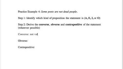 Example 4: Deriving the converse, obverse, and contrapositive