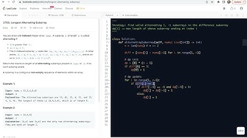 leetcode 2765. Longest Alternating Subarray - Dynamic Programming