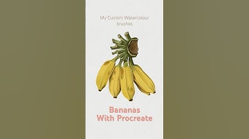 How to create Realistic Bananas with Procreate!- watercolor painting #shorts #procreate #watercolor