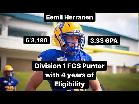 Transfer Portal Punter - Eemil Herranen (McNeese State): Highlight Video