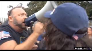 Alex Jones sings opera with bullhorn at rally