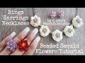 Beaded Sequin Flowers Tutorial - Rings, Earrings, Necklace - 200k Celebration