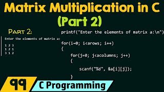 C Program for Matrix Multiplication (Part 2)