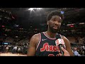 Joel Embiid talks after Philadelphia 76ers beat Toronto Raptors 104-101