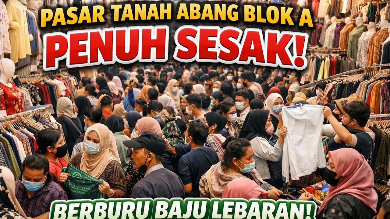 PASAR TANAH ABANG JADI LAUTAN MANUSIA ‼️BERBURU BAJU LEBARAN DI BLOK A TANAH ABANG