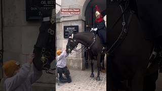King’s Guard lets the Special Child Stroke the Horse! What Guard Does is Priceless! #Shorts Resimi