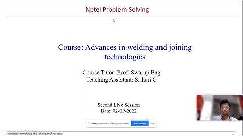 Advances in Welding and Joining Technologies: Problem Solving Assignment 1