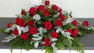 HOW TO MAKE A RED ROSE FLOWER SPRAY | Funeral Flowers