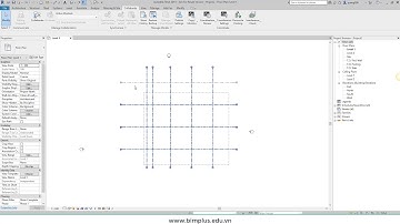 Revit MEPF_Bài 2_Dựng mô hình kiến trúc_Tạo lưới trục từ file Revit có sẵn