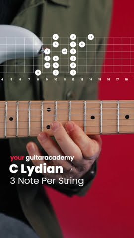 C Lydian Scale (3 Note Per String) #guitarlessons - YouTube