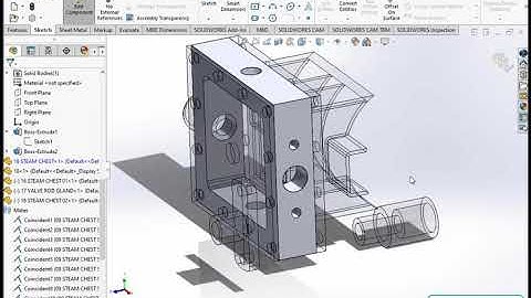 TUTORIAL SOLIDWORKS 02 ASSEMBLY END EDIT PART STEAM ENGINE WITH SLIDE VALVE