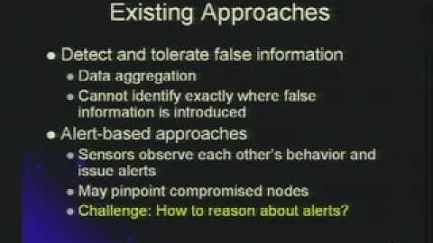 2005-09-21 CERIAS - A Framework for Identifying Compromised Nodes in Sensor Networks