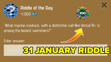 Riddle Of The Day Zoo 31 January | Zoo Riddle Of The Day 31 January | Riddle Of The Day Code Zoo