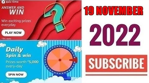Amazon Quiz Answers Today | Amazon Quiz Today | 19 November 2022