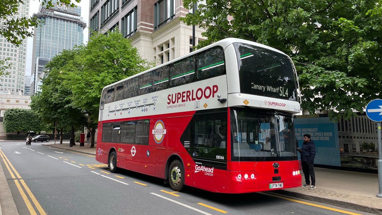 FULL ROUTE VISUAL | Route SL4: Grove Park - Canary Wharf | EBD66 (LF74 TWE)