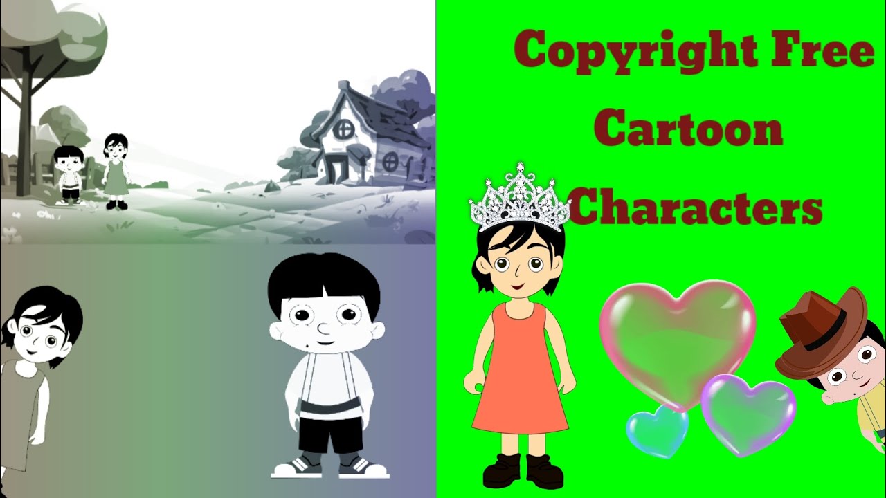 No Copyright Green screen Cute Girl and Boy|Animated Girl | Animated Boy