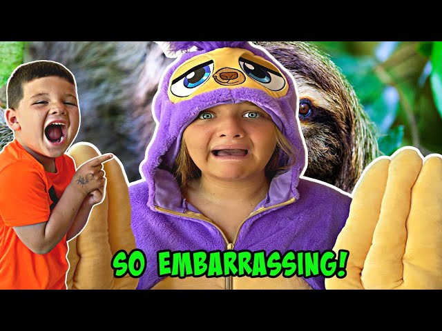 24 HOURS as a SLOTH! 24 hour Challenge with Aubrey! EMBARRASSING!