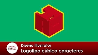 Illustrator 305 Logotipo cubico con caracteres y 3D