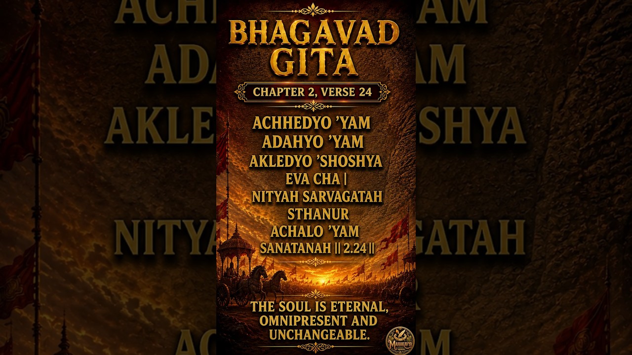 2 .24 English-The Soul Is Steady, Eternal, and Unchanging | Bhagavad Gita Shlok 2.24 in English