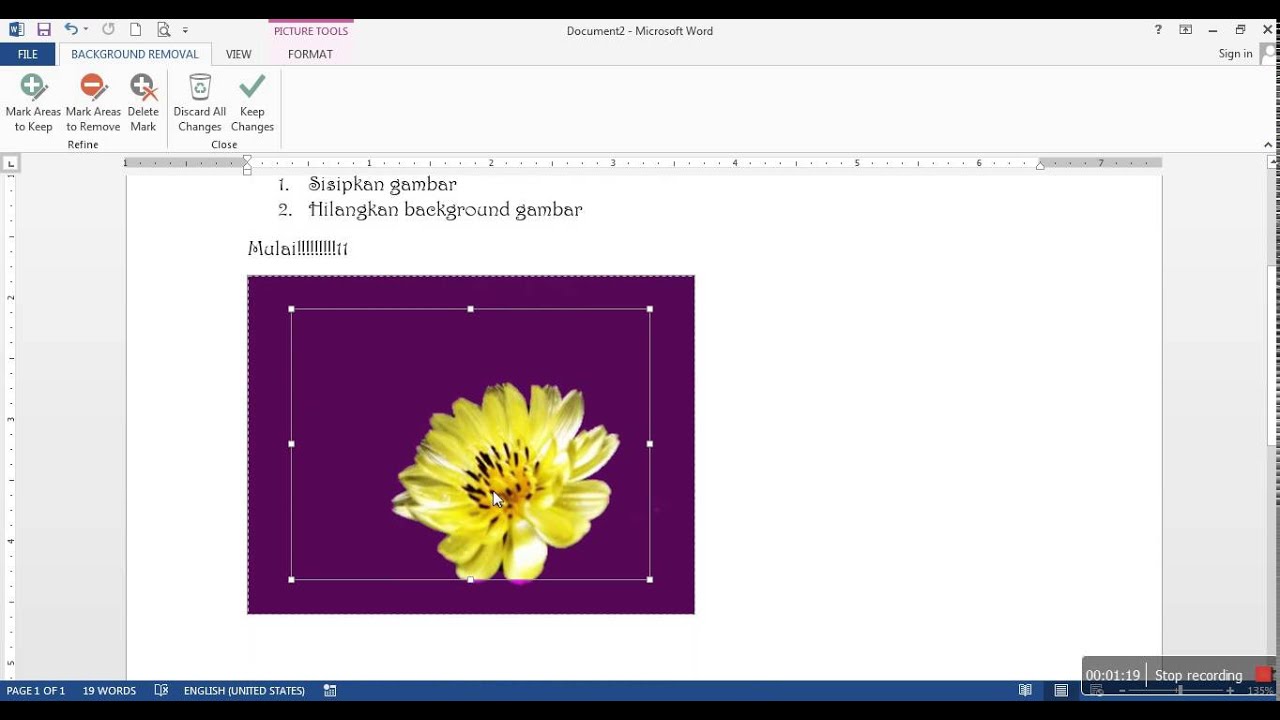 Cara menghilangkan background gambar di Word 2013  YouTube