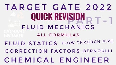 Quick Revision: Fluid Mechanics | GATE 2022 - All Formulas | Part- 1 | Chemical Engineer