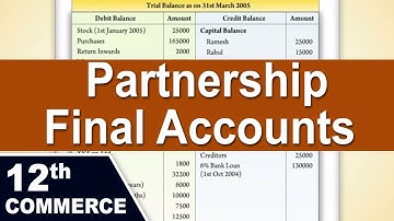 Partnership Final Accounts | 12th Std | Bookkeeping | Commerce | Home Revise
