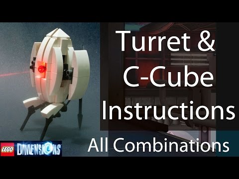 LEGO Dimensions: Portal Turret & Companion Cube Instructions (All Combinations)