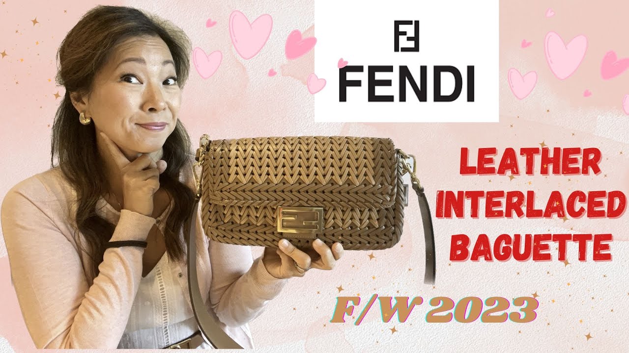 Fendi Jacquard Fabric Interlace Mini Baguette Bag Fendi