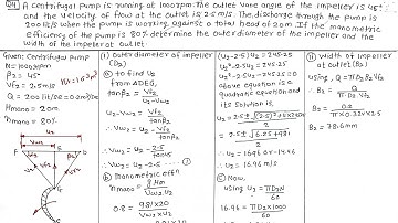 Example no. 4 Numericals on Centrifugal Pump, #mumbaiuniversityexamnews #mechanicalengineering #DG