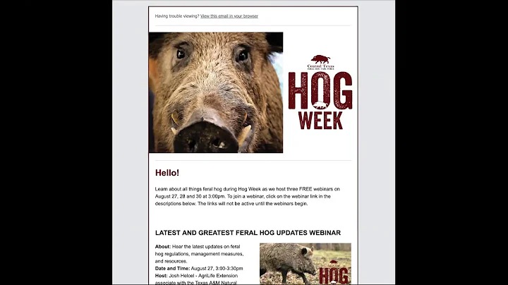 Aerial Control of Feral Hogs Webinar