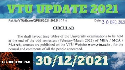 VTU UPDATE, CIRCULAR – Draft Layout Time-Table of MBA/MCA/M.Arch for the Examination... #DOGOODWORLD