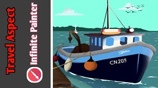 Travel Aspect /The Steamer-boat Is Getting Ready To Leave The Ferry  / Digital Illustration Art screenshot 2