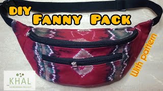 DIY Fanny Pack | Cara membuat tas pinggang | Sewing Tutorial & Pattern (KhAL Handmade Project)