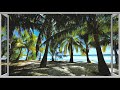 Relax/Focus on Your Private Island to the Sound of Distant Waves [4K] - Fake Window for Projector/TV